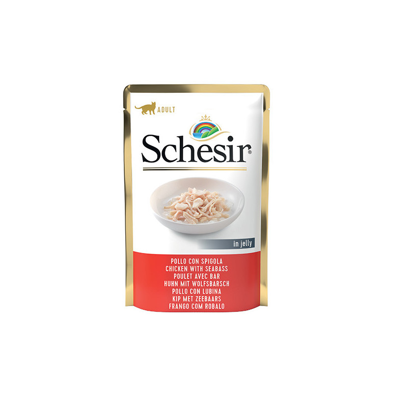 SCHESIR Hähnchenfilets und Wolfsbarsch in Gelee 85 gr.