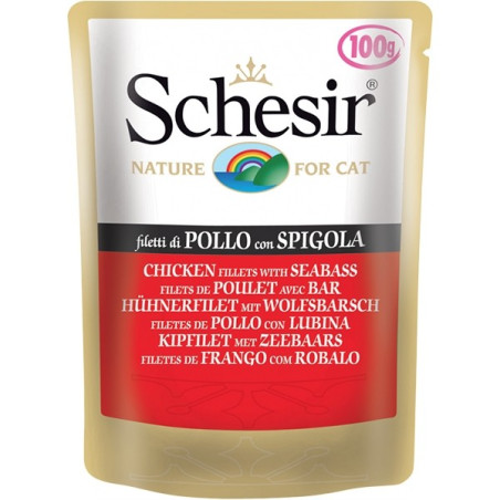 SCHESIR Filetti di Pollo e Spigola in Gelatina 50 g. - 