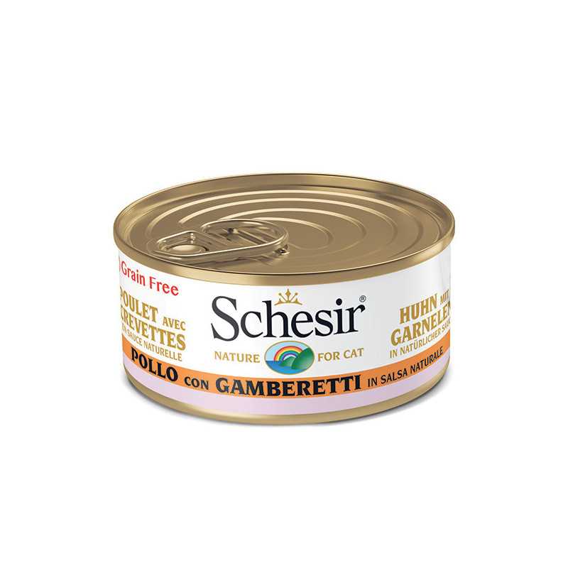 SCHESIR Poulet avec Crevettes en sauce Naturel 70 g. SCHESIR Poulet avec Crevettes en sauce Naturel 70 g.