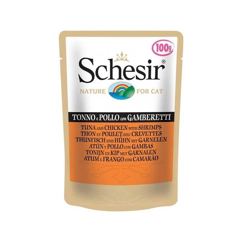 SCHESIR Tonnetto et Poulet avec Crevettes en gelée 50 g.