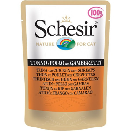 SCHESIR Tonnetto e Pollo con Gamberetti in Gelatina 50 gr. - 