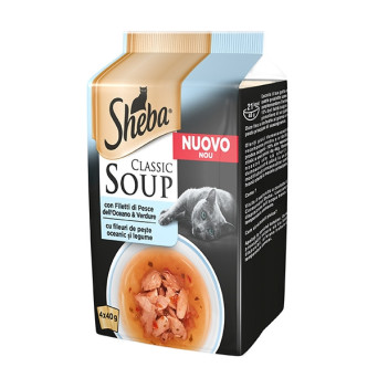 SHEBA Classic Soup with Ocean Fish Fillets and Vegetables (4 sachets of 40 gr.)