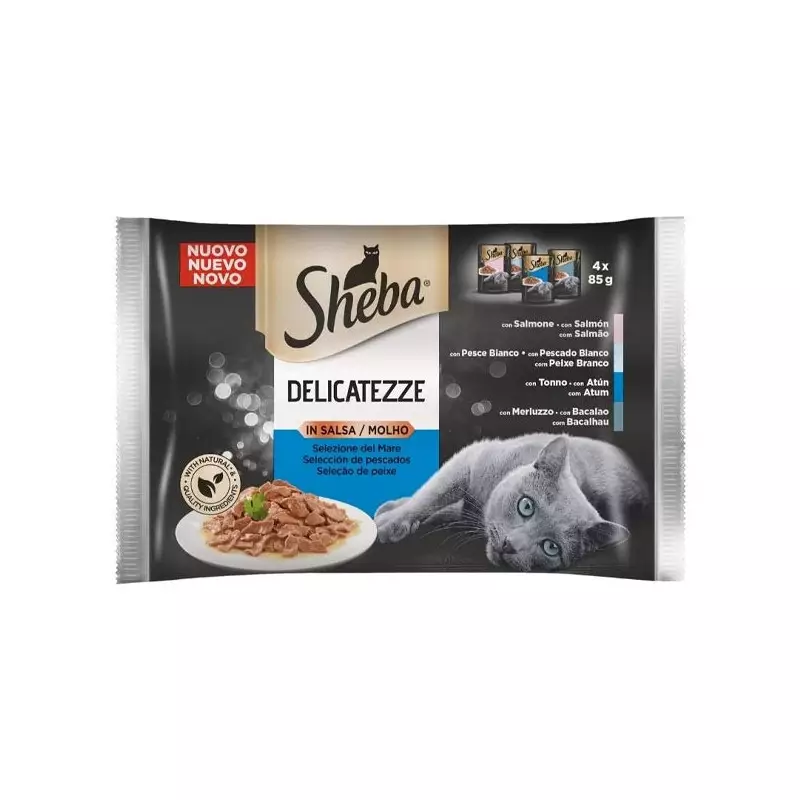 SHEBA Delicatezze in Salsa Selezione del Mare 85 gr. SHEBA Delicatezze in Salsa Selezione del Mare 85 gr.