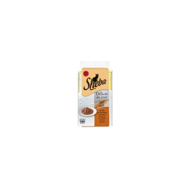 SHEBA Dèlices Du Jour Selezione Delicata avec Poulet, Dinde et Carni Bianche (6 pièces 50 g.)