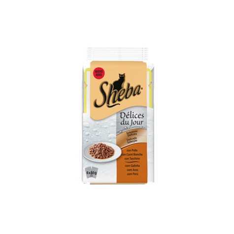SHEBA Dèlices Du Jour Selezione Delicata con Pollo, Tacchino e Carni Bianche (6 pezzi da 50 gr.) - 