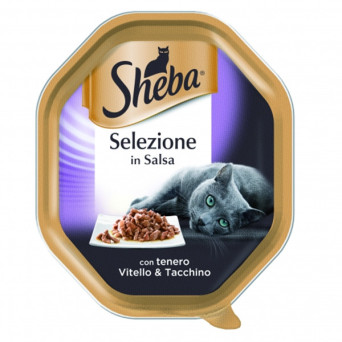 SHEBA Selezione in Salsa con Tenero Vitello e Tacchino 85 gr. - 