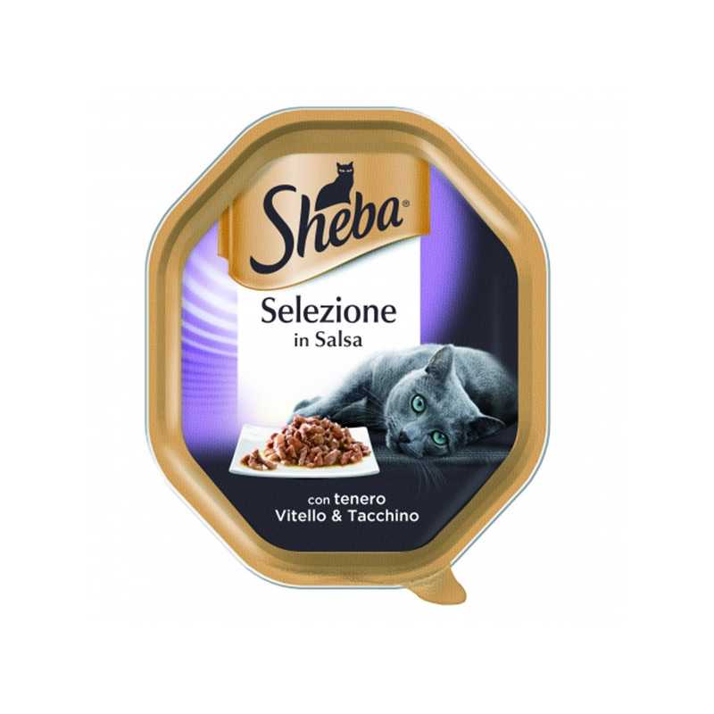 SHEBA Selezione en sauce avec Tenero Veau et Dinde 85 g. SHEBA Selezione en sauce avec Tenero Veau et Dinde 85 g.