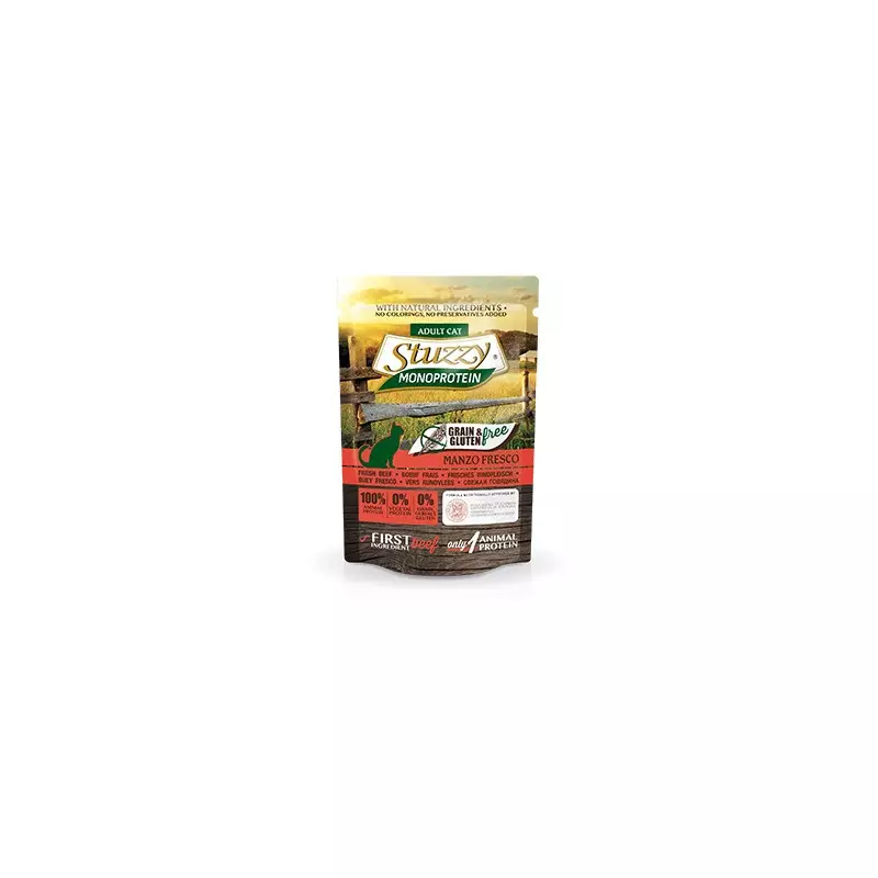 STUZZY CAT Monoprotein Grain & Gluten Free Manzo Fresco 85 gr.