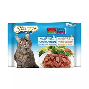 STUZZY CAT Hake mit Lachs (4 Beutel à 100 gr.)