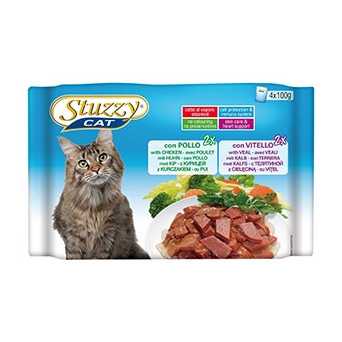 STUZZY CAT Pollo con Vitello (4 bustine da 100 gr.) - 