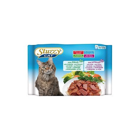 STUZZY CAT Pollo con Vitello (4 bustine da 100 gr.) - 