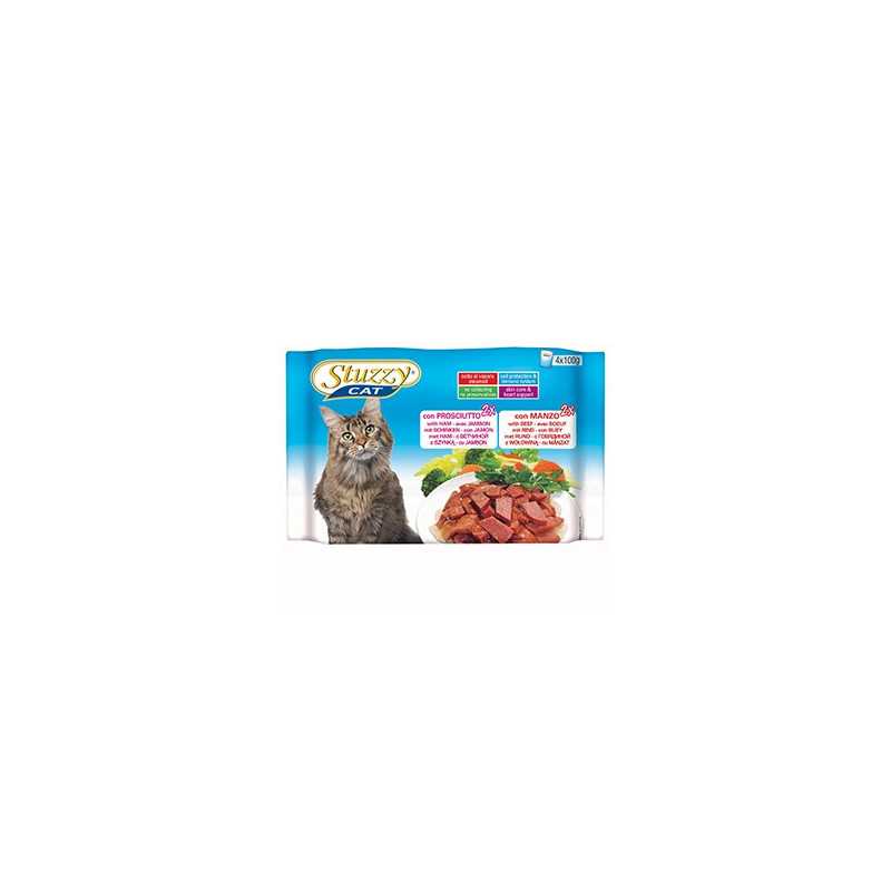 STUZZY CAT Jambon avec Bœuf (4 boîtes 100 g.) STUZZY CAT Jambon avec Bœuf (4 boîtes 100 g.)