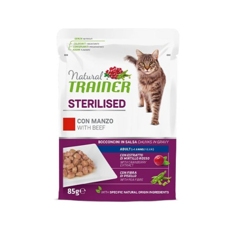 TRAINER Natural Sterilized Adult with Beef and Pea Fiber 85 gr.