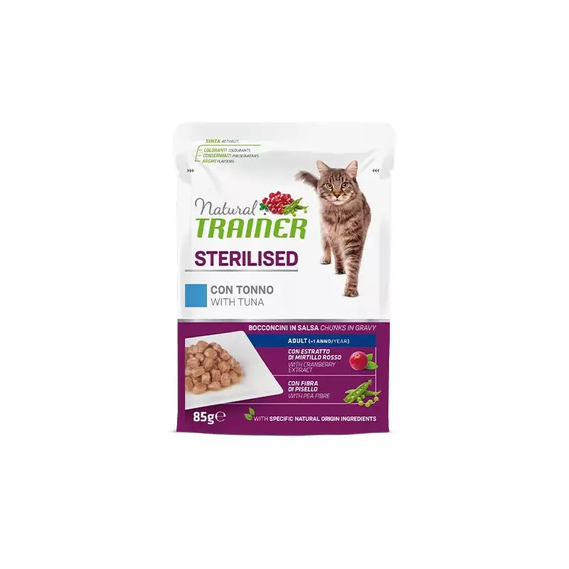 TRAINER Natural Sterilized Adult with Tuna and Pea Fiber 85 gr. TRAINER Natural Sterilized Adult with Tuna and Pea Fiber 85 gr.