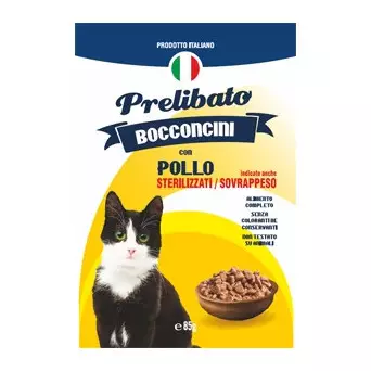 UNIPRO Delicious Chunks with Chicken for Sterilized and Overweight 85 gr.