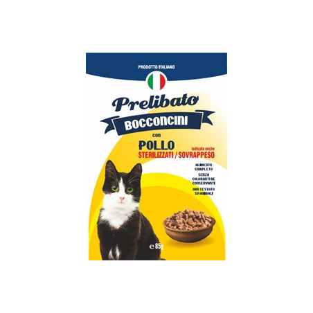 UNIPRO Prelibato Bocconcini con Pollo per Sterilizzati e Sovrappeso 85 gr. - 