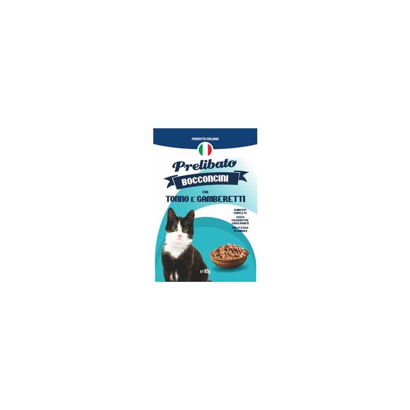 UNIPRO Prelibato Bocconcini avec Thon et Crevettes 85 g. UNIPRO Prelibato Bocconcini avec Thon et Crevettes 85 g.