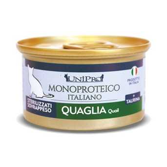 UNIPRO Unicamente Quaglia Sterilizzati o Sovrappeso 85 gr. - 