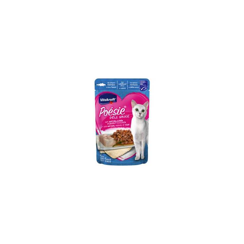 VITAKRAFT Poèsie Deli Sauce avec Filet de Cabillaud 85 g. VITAKRAFT Poèsie Deli Sauce avec Filet de Cabillaud 85 g.