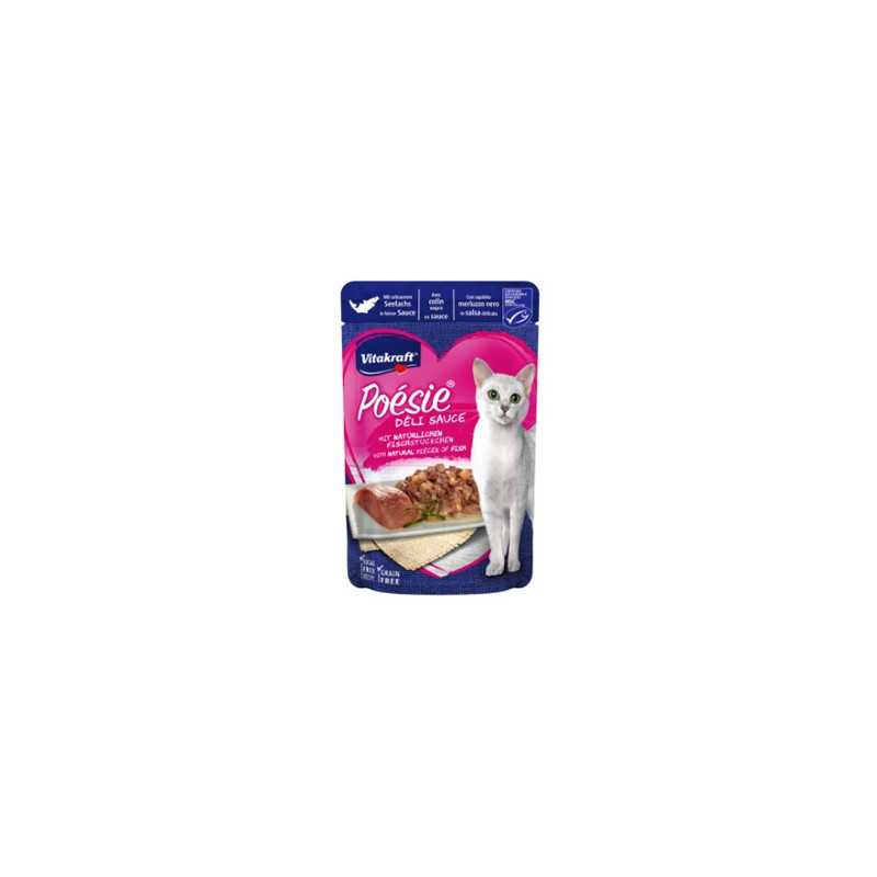 VITAKRAFT Poèsie Deli Sauce avec Filet de Cabillaud Noir 85 g. VITAKRAFT Poèsie Deli Sauce avec Filet de Cabillaud Noir 85 g.