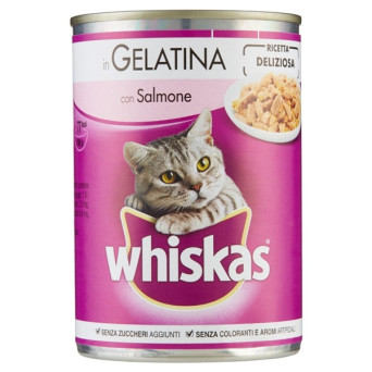 WHISKAS Can in Jelly with Salmon 390 gr.
