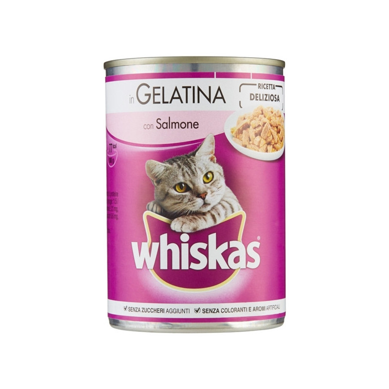 WHISKAS Can in Jelly with Salmon 390 gr.
