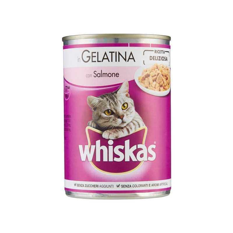 WHISKAS Boîte en gelée avec Saumon 390 g. WHISKAS Boîte en gelée avec Saumon 390 g.