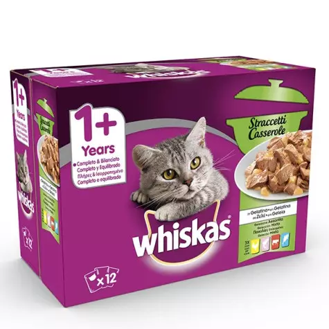 WHISKAS Straccetti-Auflauf in Gelee sortierte Auswahl 85 gr.
