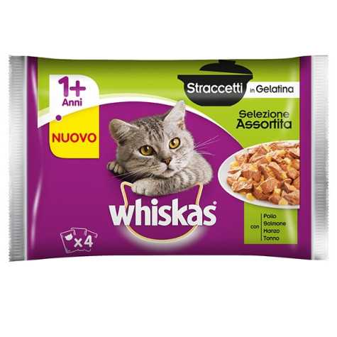WHISKAS Straccetti en gelée Selezione Assortita (4 sachets 85 g.)
