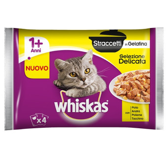 WHISKAS Straccetti in Jelly Delicate Selection (4 Beutel à 85 gr.)