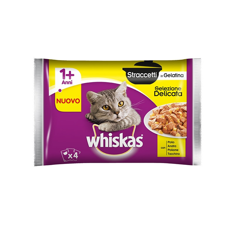 WHISKAS Straccetti in Jelly Delicate Selection (4 sachets of 85 gr.)