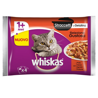 WHISKAS Straccetti in Jelly Tasty Selection (4 sachets of 85 gr.)