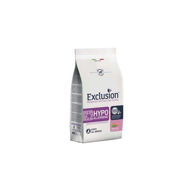 EXCLUSION Diet Hypoallergenic Puppy Porc et Petits pois 2 kg.