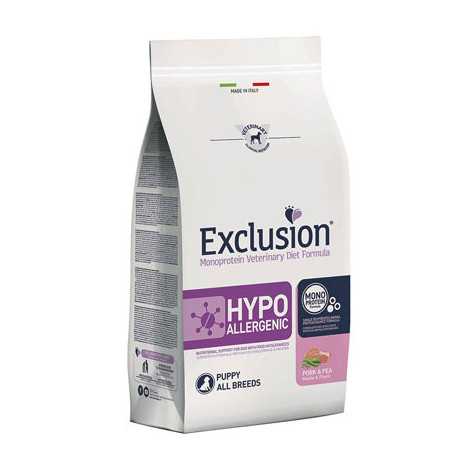 EXCLUSION Diet Hypoallergenic Puppy Porc et Petits pois 2 kg.
