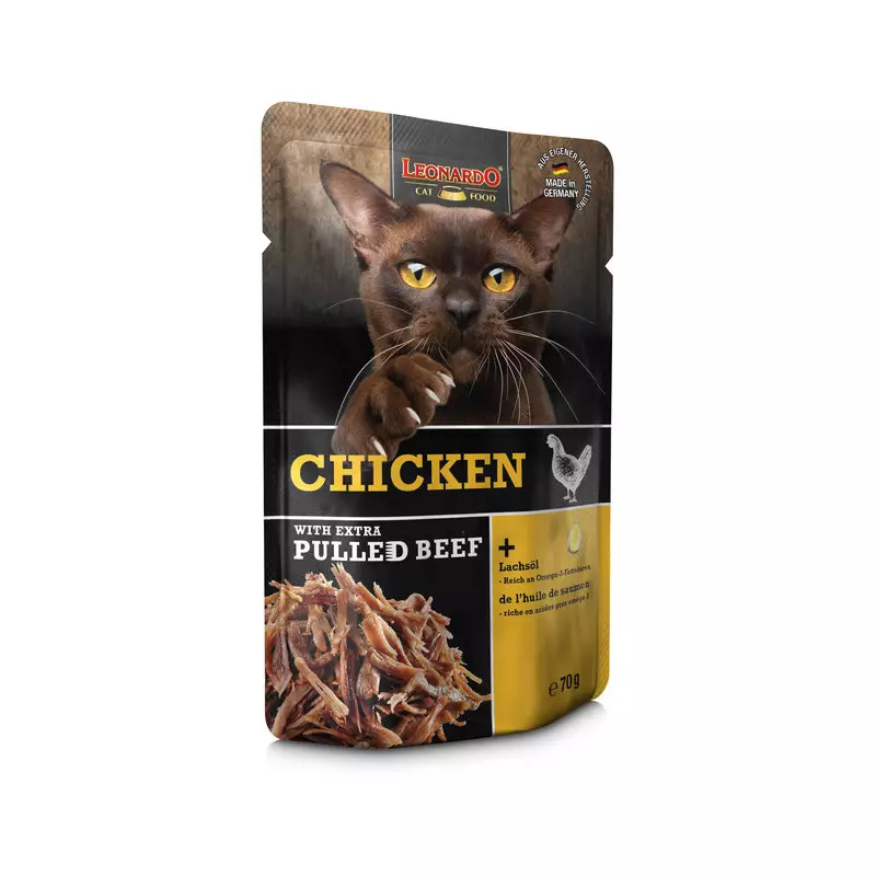 Leonardo Pollo con sfilaccetti di carne al manzo da 70 gr.