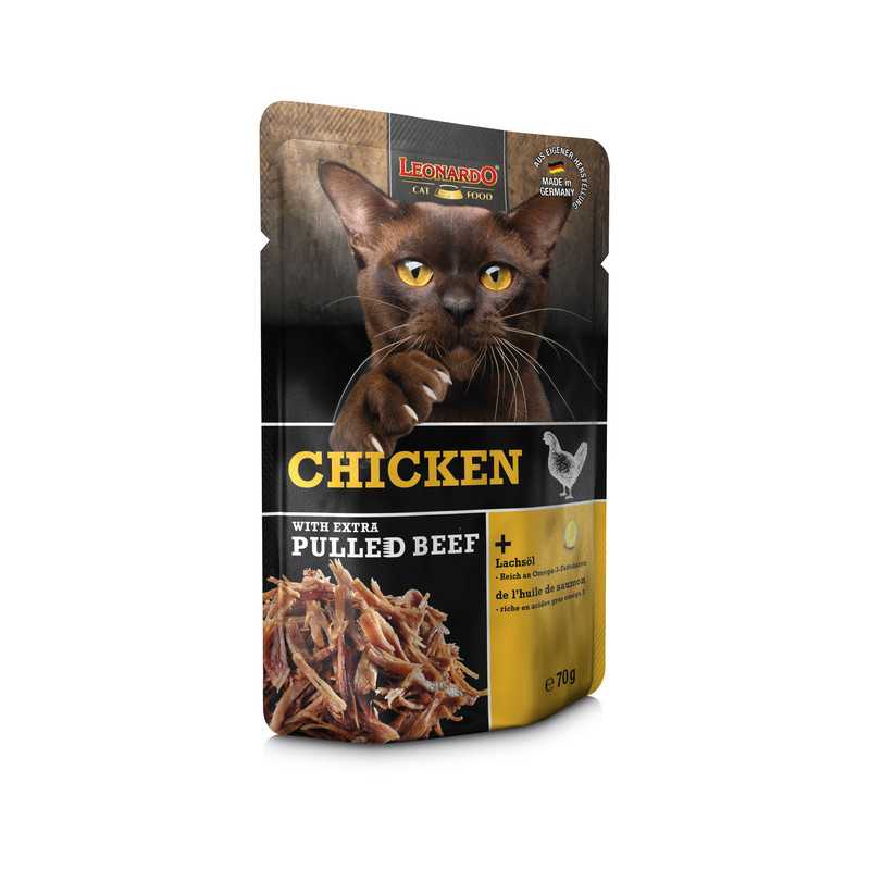 Leonardo Poulet avec effilochés di carne au bœuf 70 g.