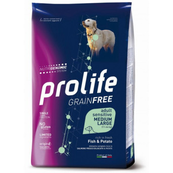 Prolife Grain Free Adult Sensitive Pesce&Patate - Medium/Large 10kg - 
