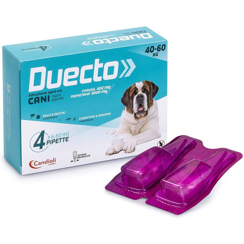 CANDIOLI Duecto Spot-on Xlarge 40/60kg 4 pipette CANDIOLI Duecto Spot-on Xlarge 40/60kg 4 pipette