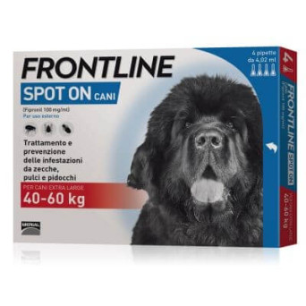 Frontline spot on cani extra large 4 pipette 4,02 ml oltre 40 kg - 