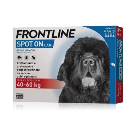 Frontline spot on cani extra large 4 pipette 4,02 ml oltre 40 kg - 