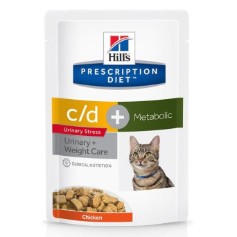 Hill's c / d feline Urinary Stress + Metabolic 12 Beutel mit 85 gr Huhn
