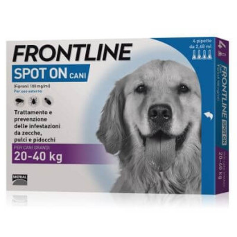 Frontline spot on large dogs 4 pipettes 2.68 ml 20-40 kg