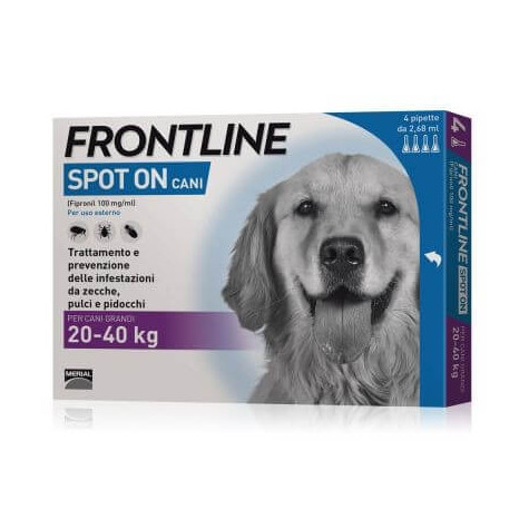 Frontline spot on large dogs 4 pipettes 2.68 ml 20-40 kg