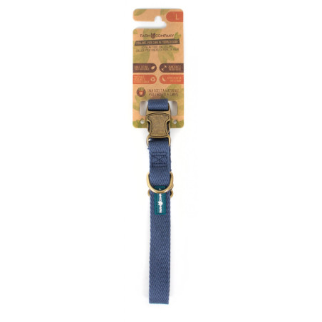 FARM COMPANY GREEN Collare Ecosostenibile per Cani in Fibra di Soia Colore BLU NAVY Taglia S/M - 