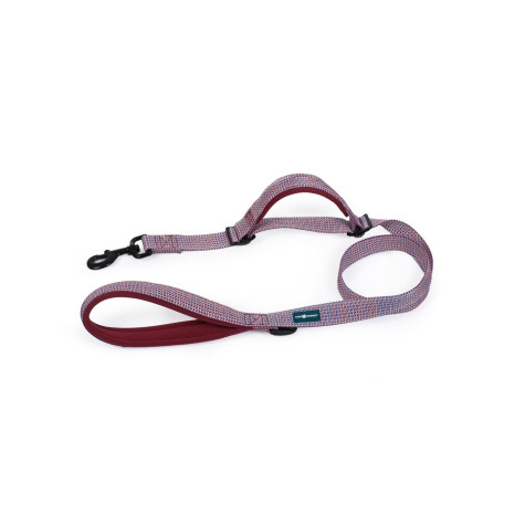 FARM COMPANY DELUXE Padded nylon leash with double handle RED