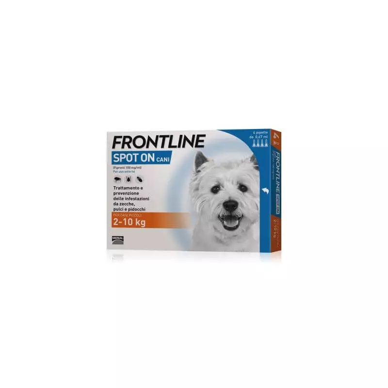 Frontline spot on small dogs 4 pipettes 0.67 ml 2-10 kg