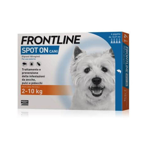 Frontline spot on small dogs 4 pipettes 0.67 ml 2-10 kg