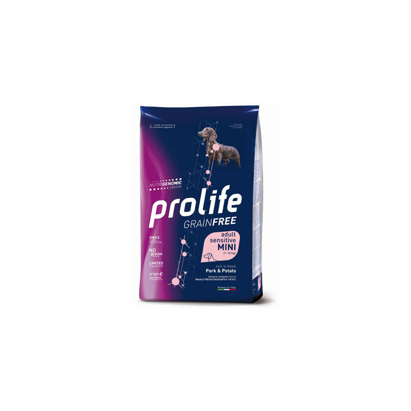 Prolife Chien Grain Free Adult Sensitive Porc Pomme de terre Mini 7 kg Prolife Chien Grain Free Adult Sensitive Porc Pomme de terre Mini 7 kg