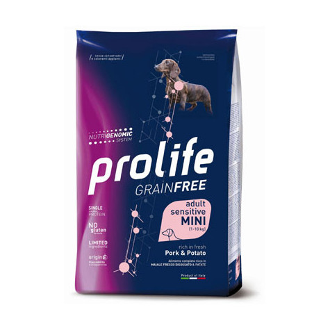 Prolife Cane Grain Free Adult Sensitive Maiale Patata Mini 7 kg - 