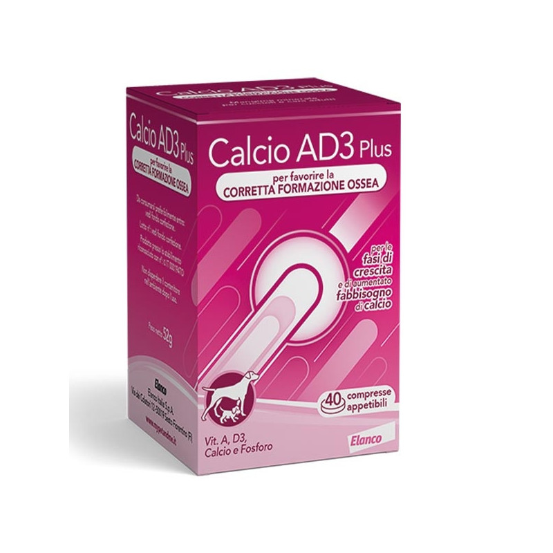 Elanco calcio ad3 plus 40 comprimés Elanco calcio ad3 plus 40 comprimés